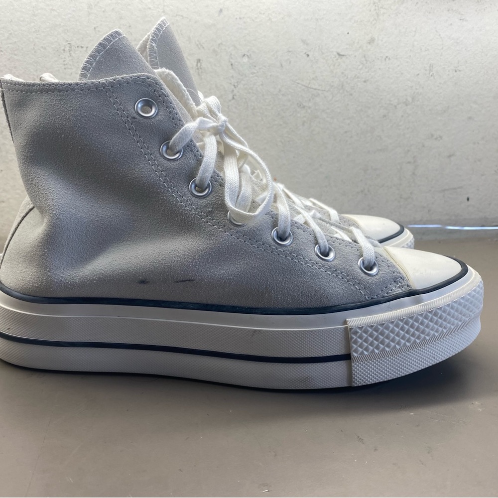 New Women’s Converse All Star Lift Hi A21 Platform Leather Gray 572228C Size W9